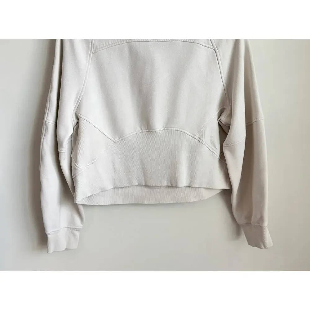 Lululemon Scuba Oversized Funnel Neck Half Zip Sweatshirt Natural Ivory XS / S - Picture 11 of 11
